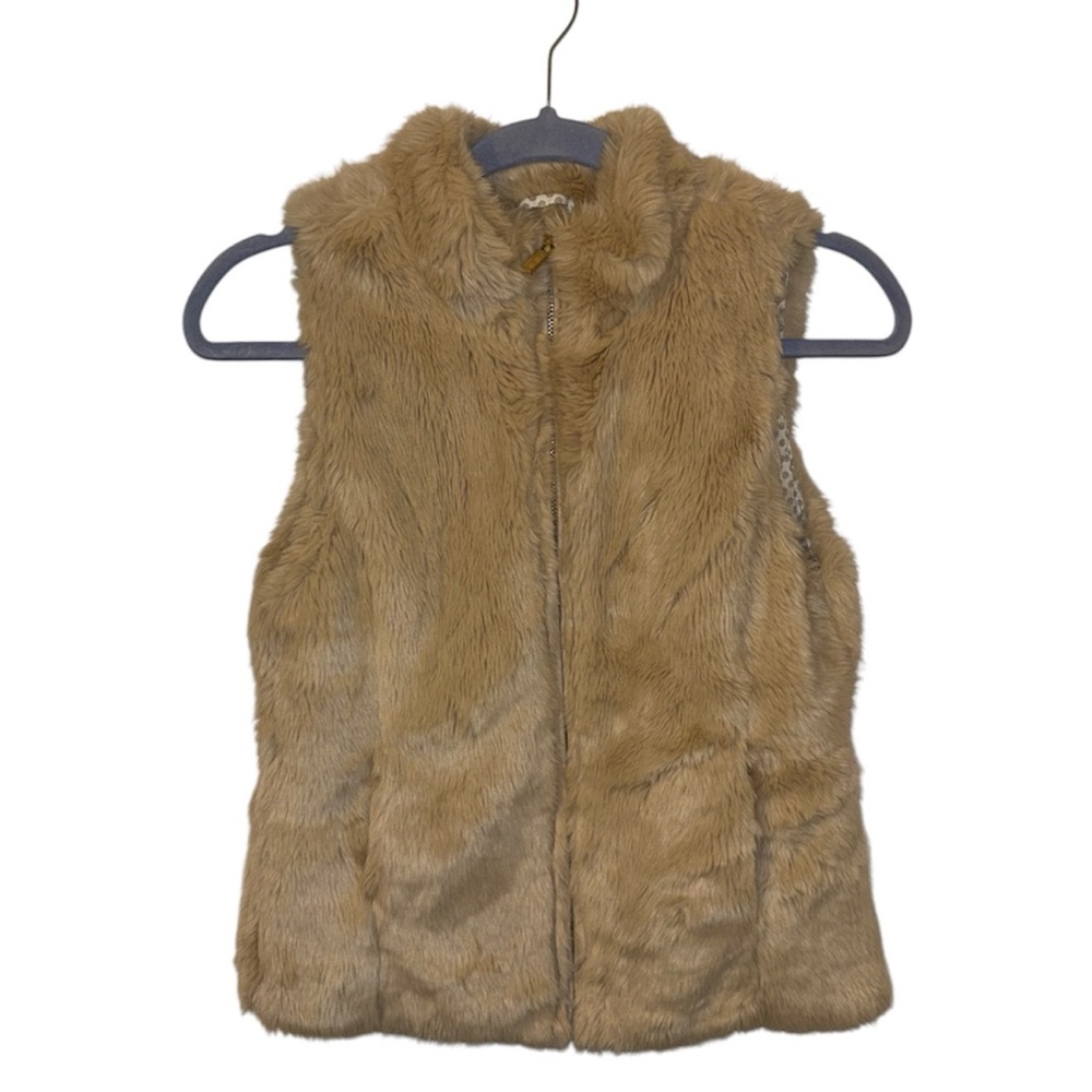 Zara Girls Tan Faux Fur Vest